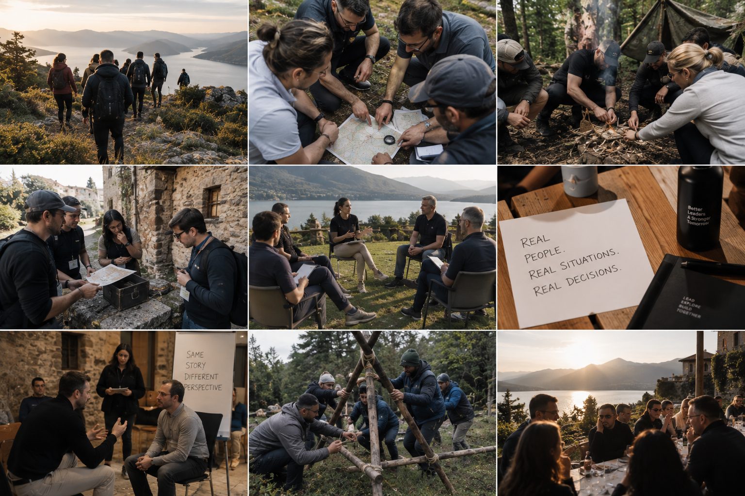 Leaders in curated small-group sessions and shared dinners during a Leadership Retreat edition